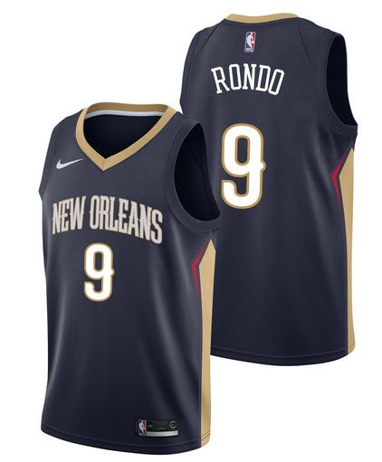 Men New Orleans Pelicans #9 Rondo Blue Game Nike NBA Jerseys